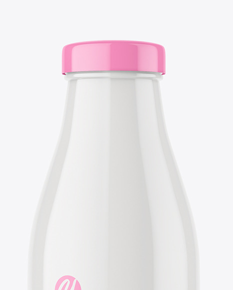 Glossy Plastic Milk Bottle Mockup