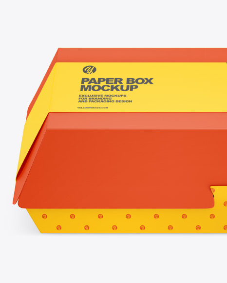 Paper Food Box w/ Label Mockup