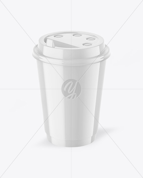 Glossy Paper Coffee Cup Mockup