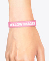 Silicone Wristband on Hand Mockup