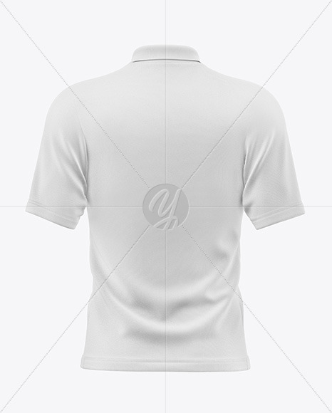 Men's Zip Polo T-Shirt Mockup - Back View