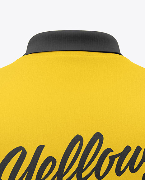 Men's Zip Polo T-Shirt Mockup - Back View