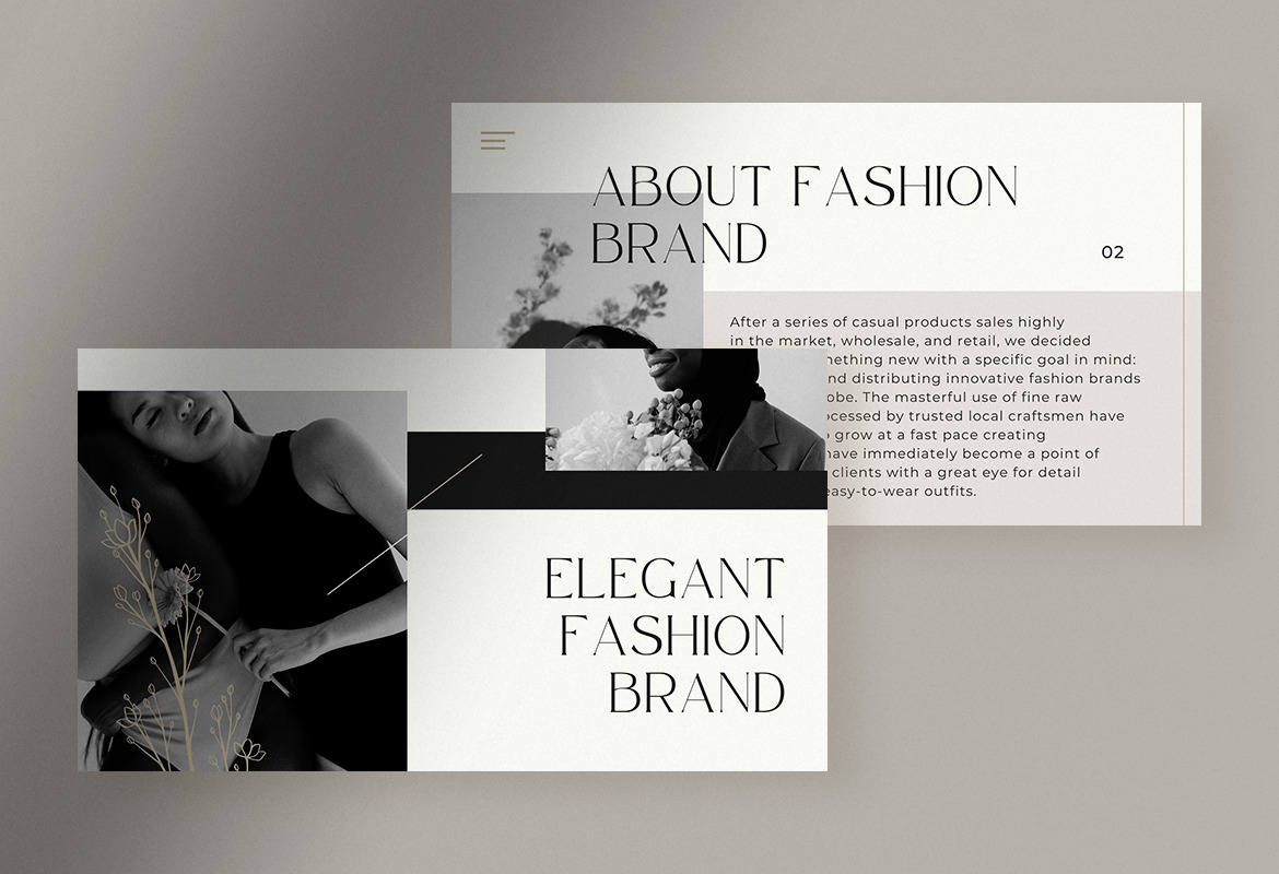 Grayscale Elegant Fashion Brand Presentation Canva