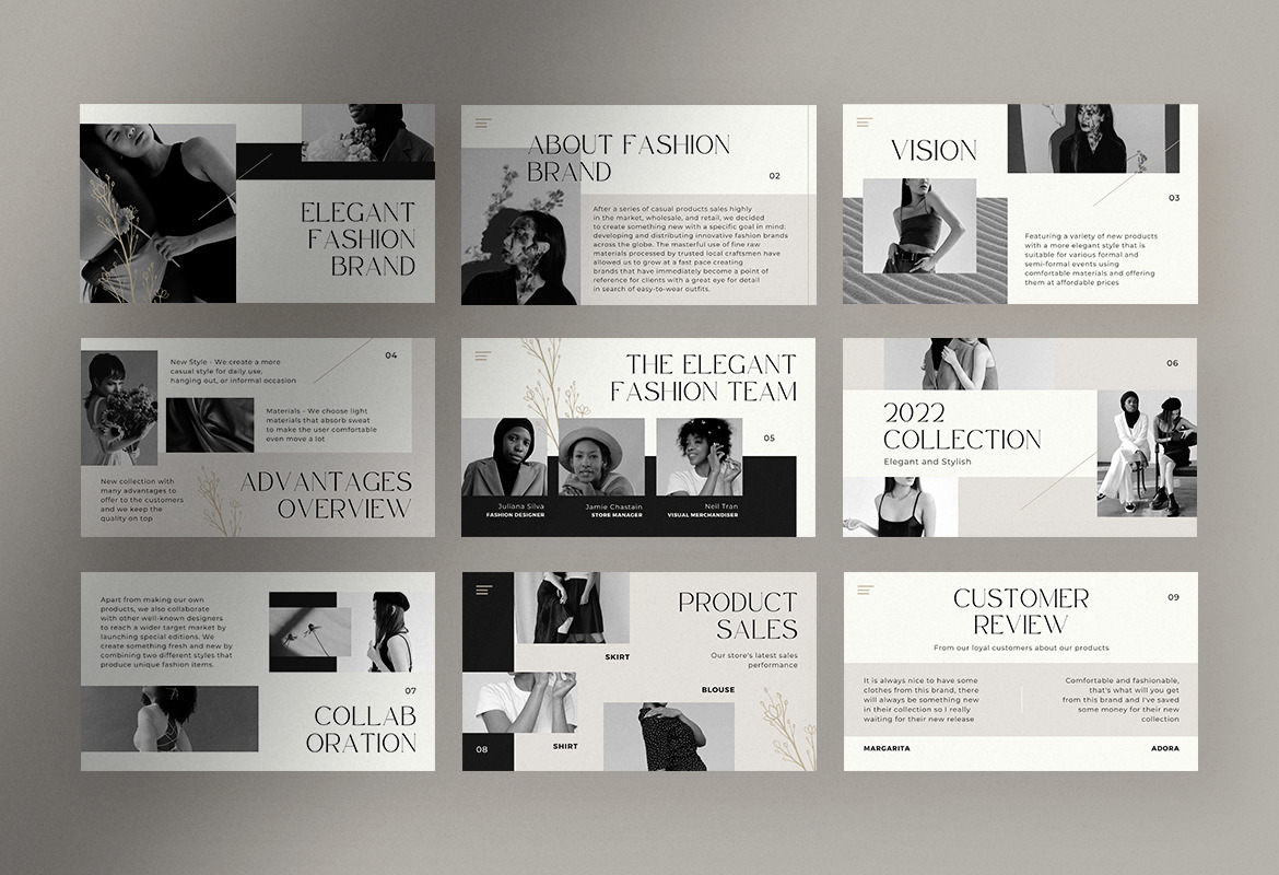 Grayscale Elegant Fashion Brand Presentation Canva