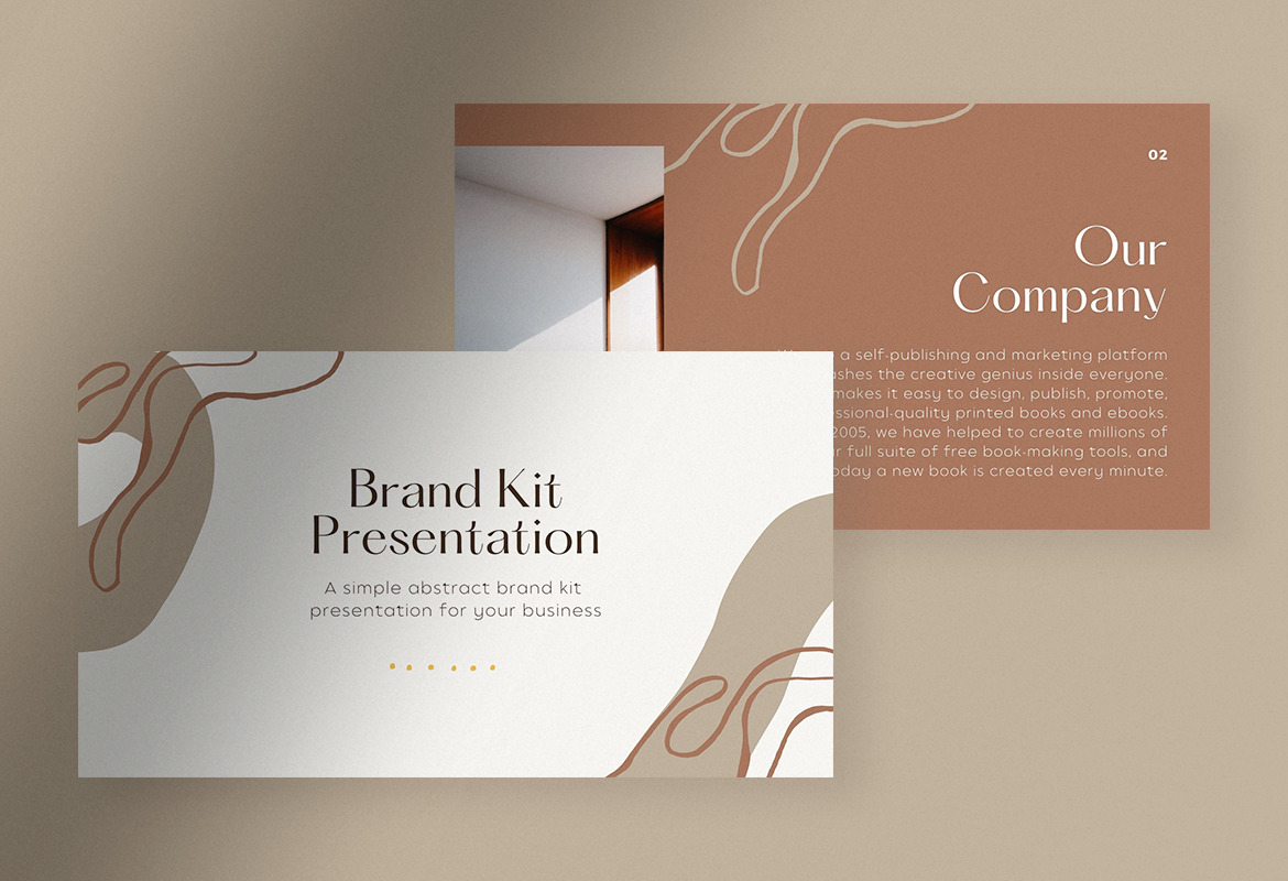 Simple Beige Abstract Brand Kit Presentation Canva