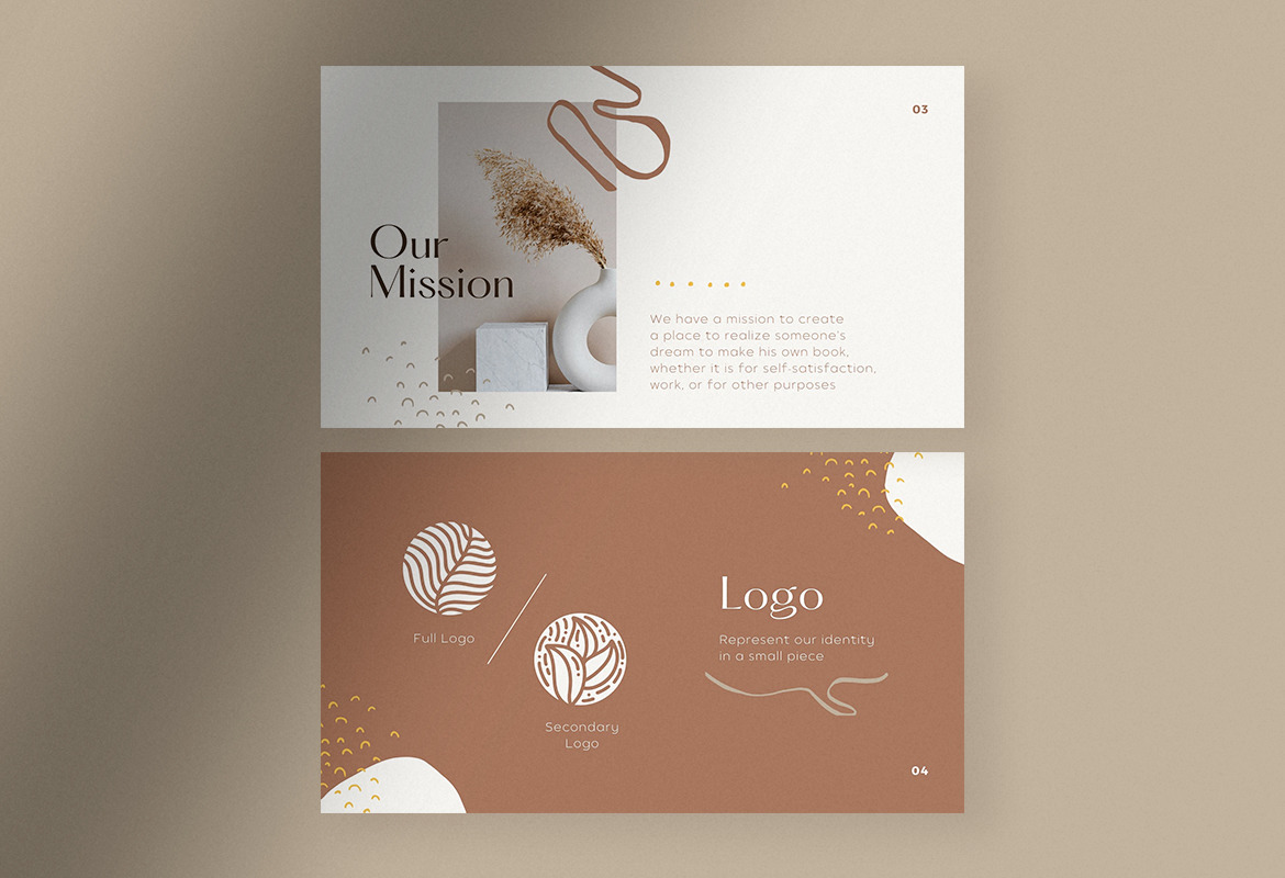 Simple Beige Abstract Brand Kit Presentation Canva