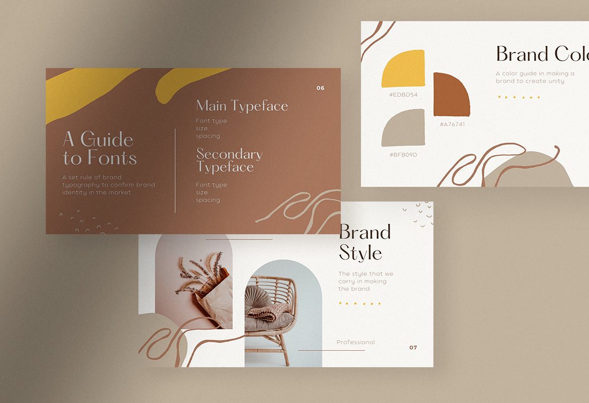 Simple Beige Abstract Brand Kit Presentation Canva