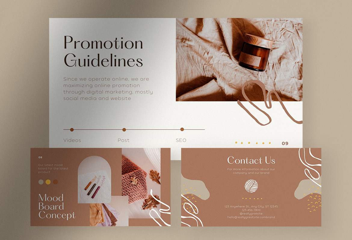 Simple Beige Abstract Brand Kit Presentation Canva