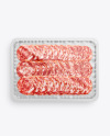 Plastic Tray With Matte Film & Salchichon Sausage Mockup