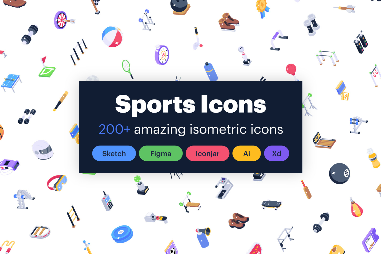 200+ Sports Isometric Icons 200+ Sports Isometric Icons