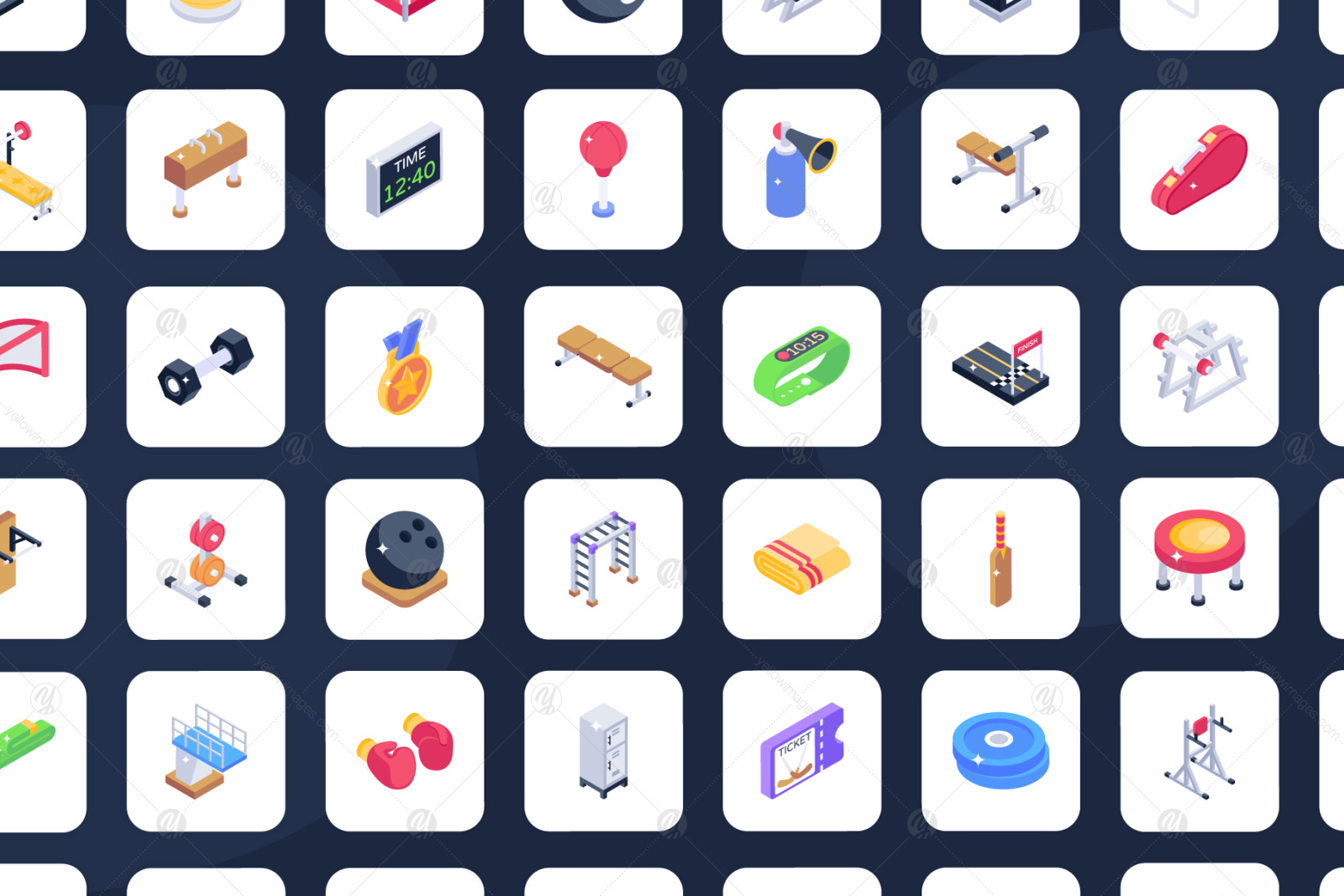 200+ Sports Isometric Icons 200+ Sports Isometric Icons