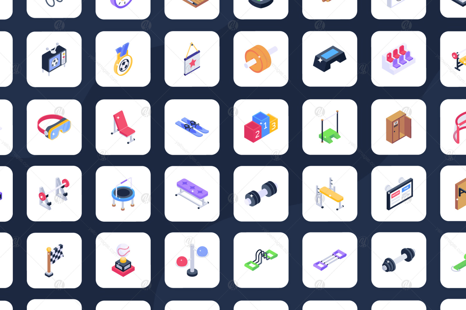 200+ Sports Isometric Icons 200+ Sports Isometric Icons