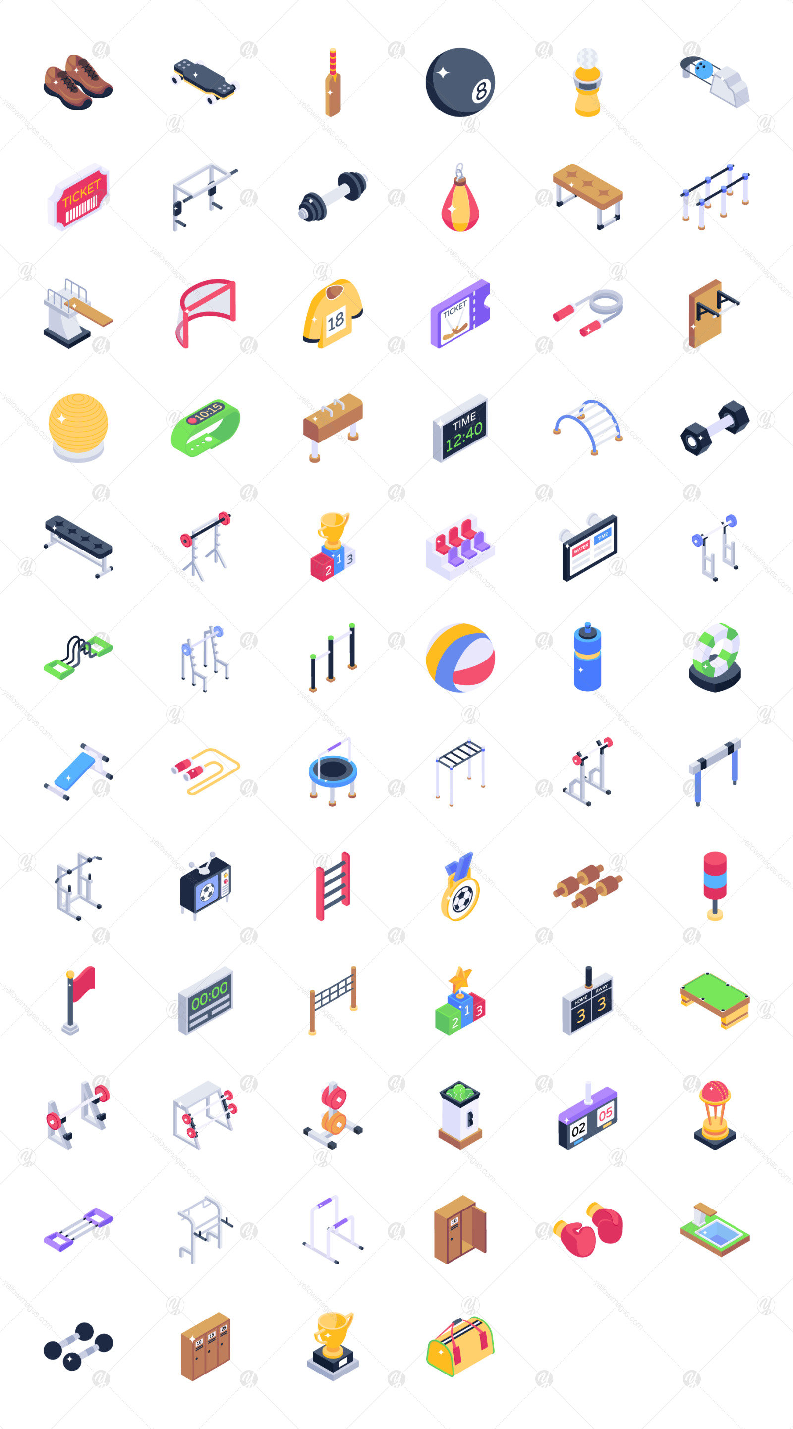 200+ Sports Isometric Icons 200+ Sports Isometric Icons