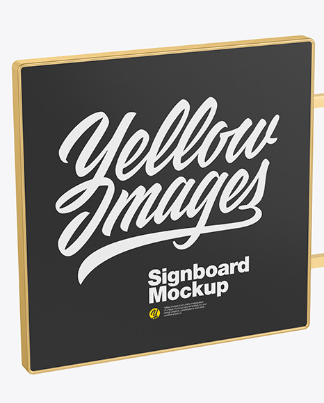 Metallic Signboard Mockup