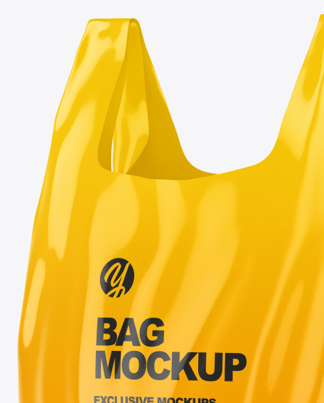 Plastic Bag Mockup - Half Side View