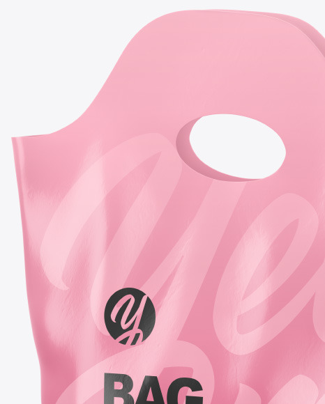 Plastic Bag Mockup - Half Side View