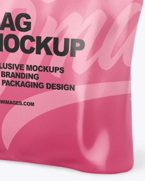 Plastic Bag Mockup - Half Side View