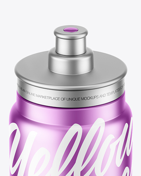 Matte Metallic Sport Bottle Mockup