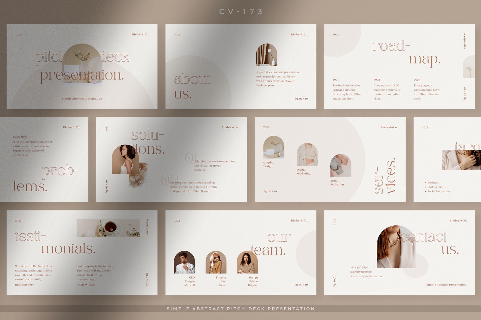 Soft Beige Simple Elegant Pitch Deck Presentation Canva