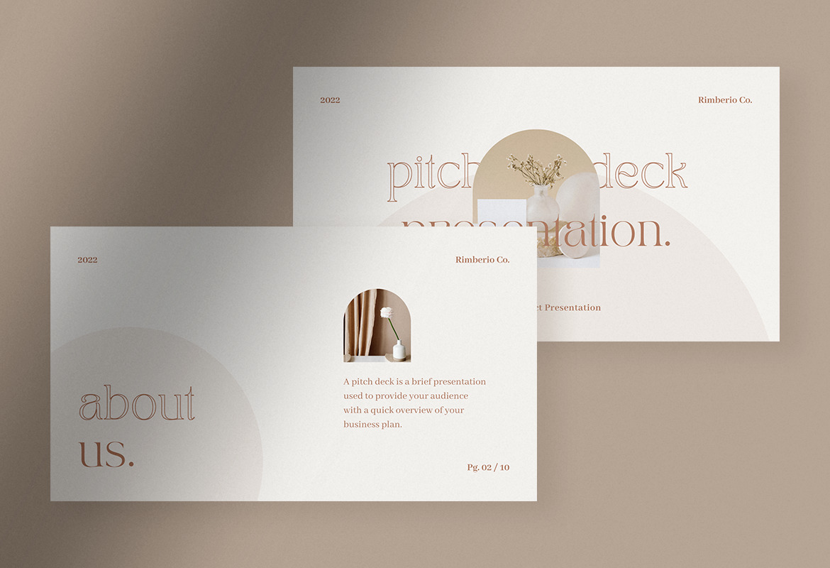 Soft Beige Simple Elegant Pitch Deck Presentation Canva