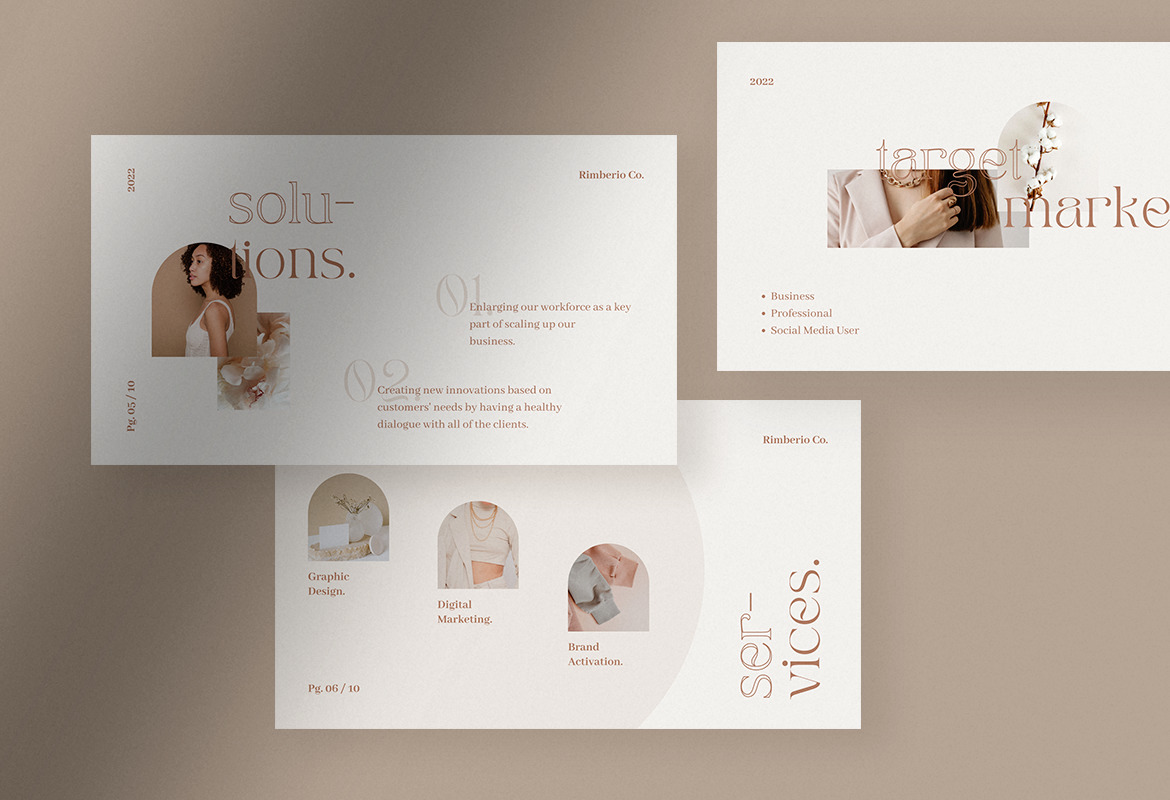 Soft Beige Simple Elegant Pitch Deck Presentation Canva