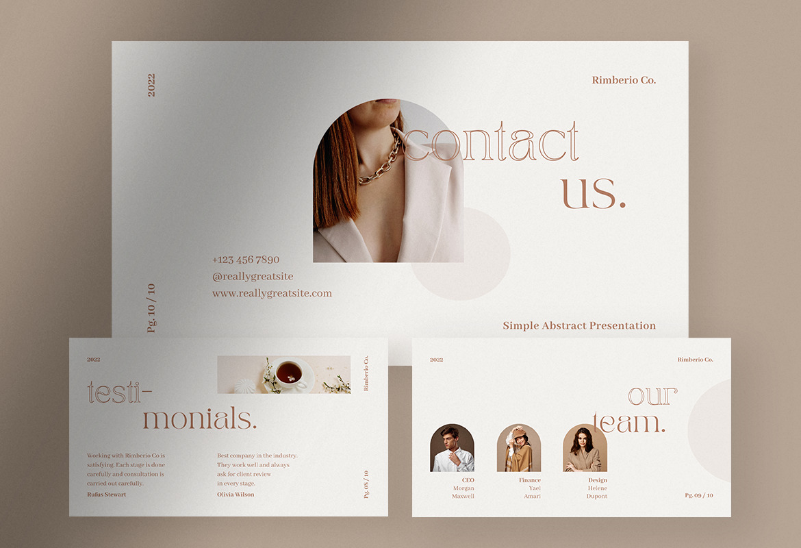 Soft Beige Simple Elegant Pitch Deck Presentation Canva