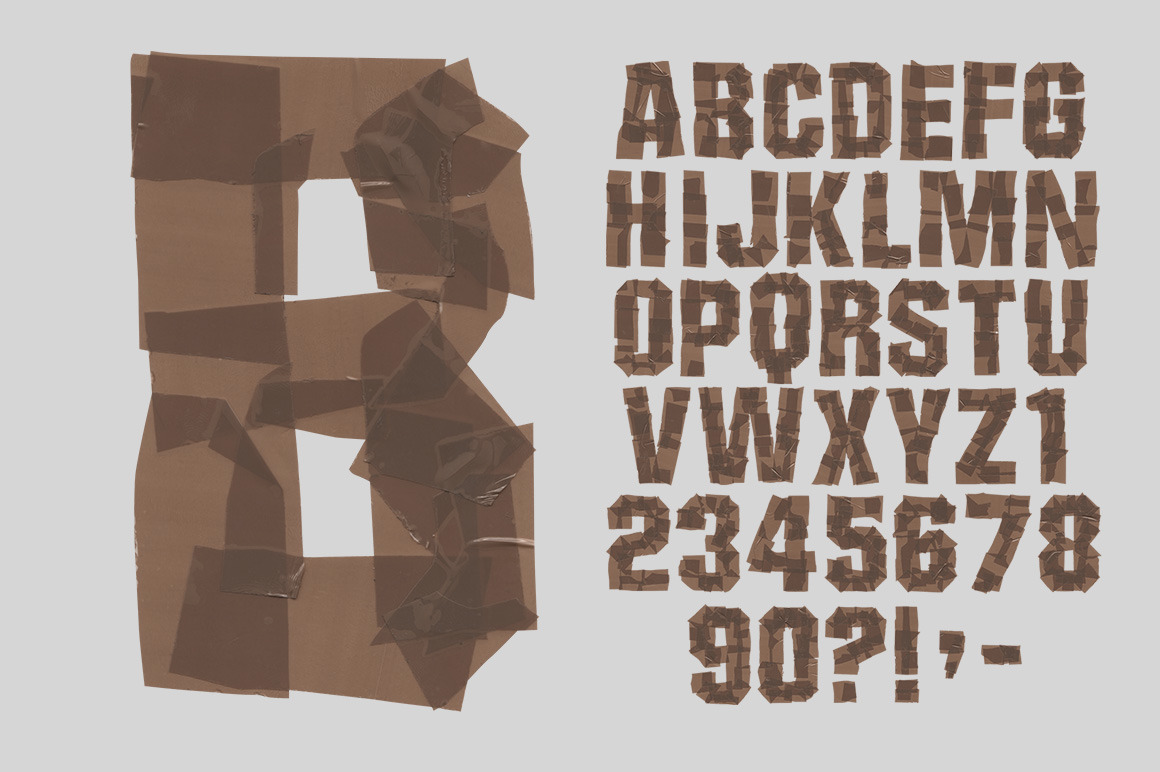 Brown Tape Font Brown Tape Font