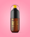 Amber Cosmetic Bottle with Pump Mockup