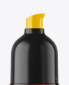 Amber Cosmetic Bottle with Pump Mockup