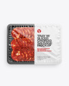 Plastic Tray With Glossy Film & Chorizo Sausage Mockup