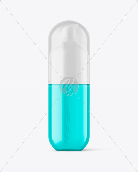 Clear Cosmetic Bottle with Pump Mockup