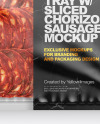 Plastic Tray With Matte Film & Chorizo Sausage Mockup