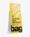 Matte Paper Coffee Bag with Valve Mockup