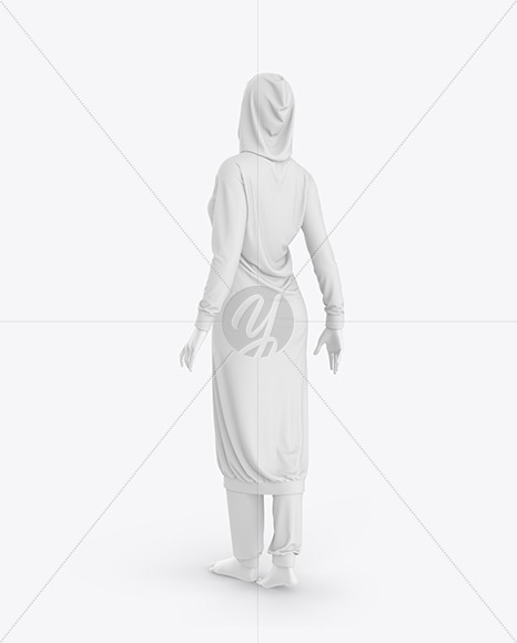 Muslim Tracksuit Mockup – Back Half Side View