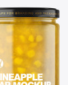 Clear Glass Jar with Pineapple jam Mockup