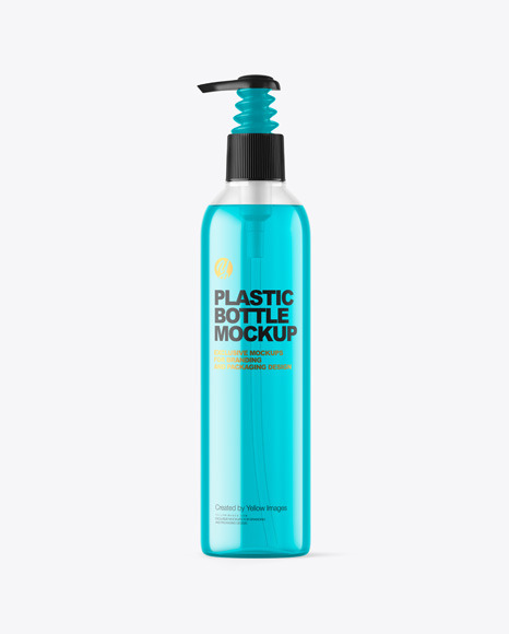Clear Cosmetic Bottle with Pump Mockup