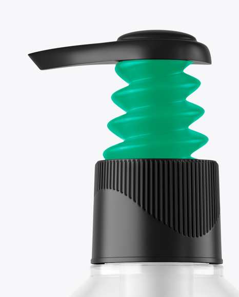 Clear Cosmetic Bottle with Pump Mockup