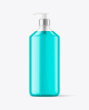 Clear Cosmetic Bottle with Pump Mockup