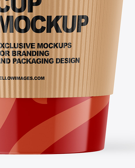 Glossy Coffee Cup With Holder Mockup