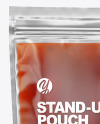 Clear Plastic Pouch w/ Red Sauce Mockup