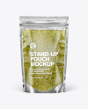 Clear Plastic Pouch w/ Pesto Sauce Mockup