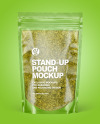 Clear Plastic Pouch w/ Pesto Sauce Mockup