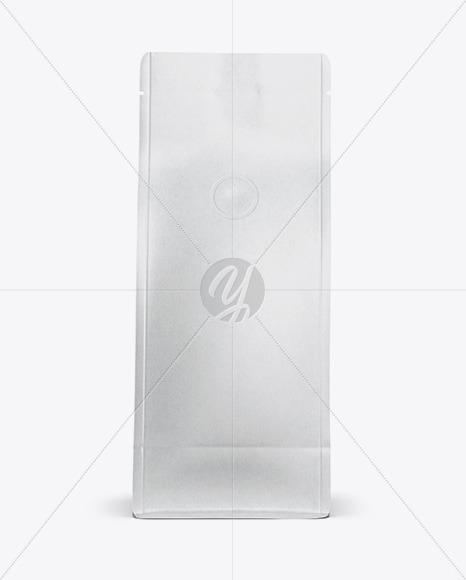 Matte Paper Coffee Bag with Valve Mockup