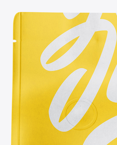 Matte Paper Coffee Bag with Valve Mockup