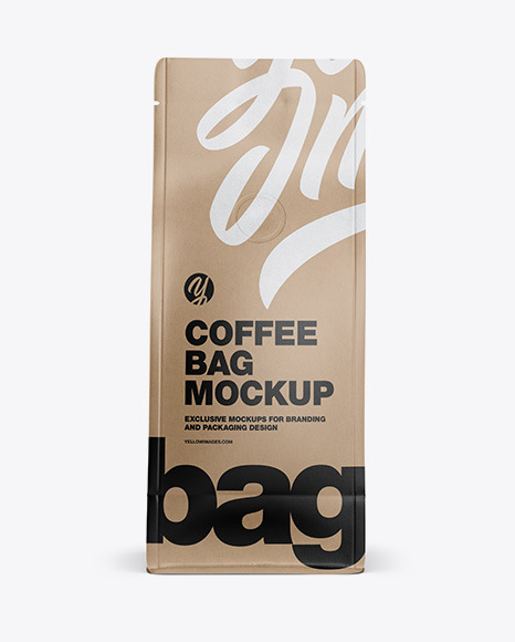 Matte Paper Coffee Bag with Valve Mockup