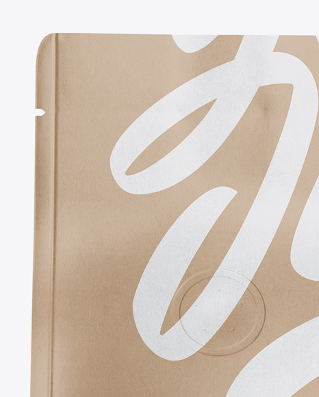 Matte Paper Coffee Bag with Valve Mockup