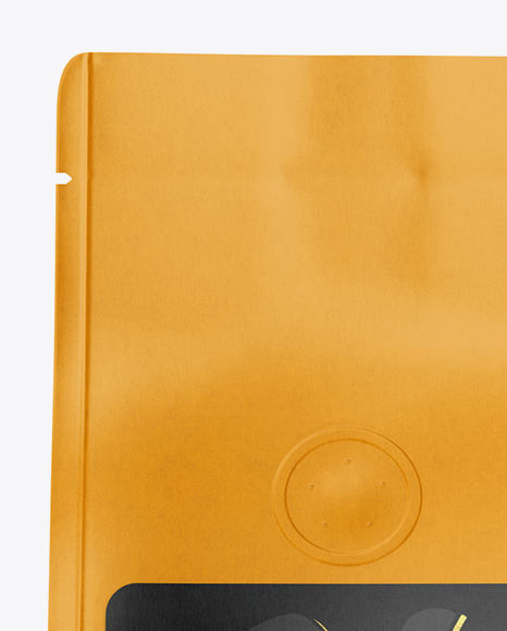Matte Paper Coffee Bag with Valve Mockup