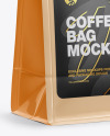 Glossy Coffee Bag with Valve Mockup