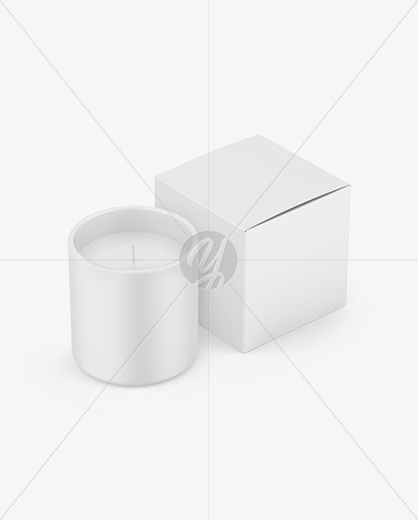 Candle W/ Paper Box Mockup