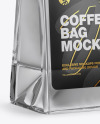 Glossy Metallic Coffee Bag with Valve Mockup